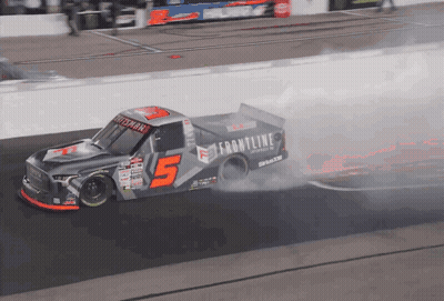 A Race Car With Frontline Written On The Side Of It GIF
