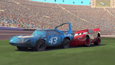 A Race Car With The Number 43 On The Side Of It GIF