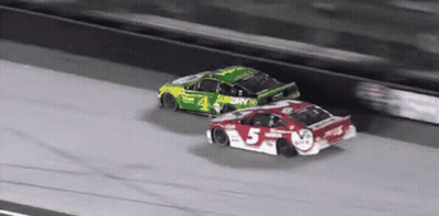 A Race Car With The Number 5 On The Back GIF