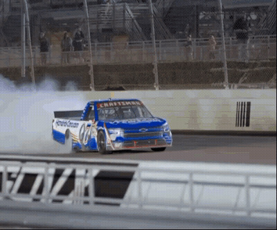 A Race Car With The Word Craftsman On The Front Of It GIF