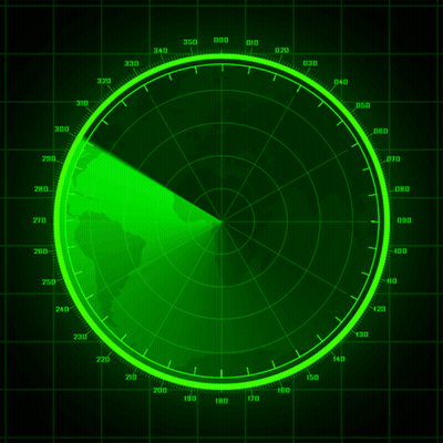 A Radar Screen Shows A Green Circle With The Numbers 340 And 320 On It GIF
