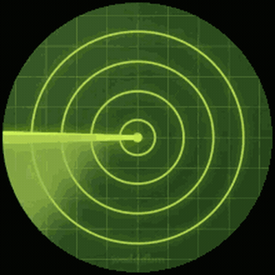 A Radar Screen Shows A Yellow Circle In The Middle Of The Screen GIF