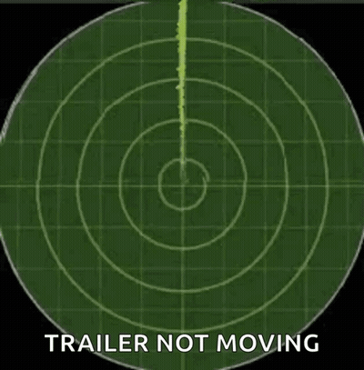 A Radar Screen With The Words Trailer Not Moving Written On It . GIF