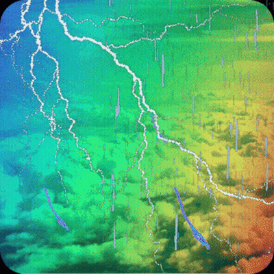 A Rainbow Colored Background With A Lightning Bolt GIF