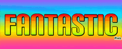 A Rainbow Colored Background With The Word Fantastic Written On It GIF