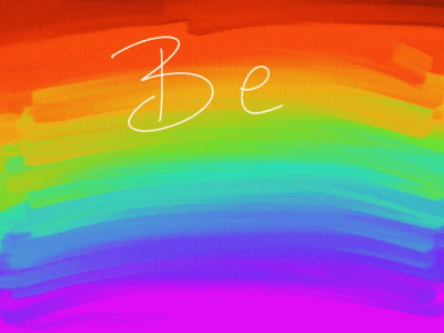 A Rainbow Colored Background With The Words Be Supportive Written On It GIF