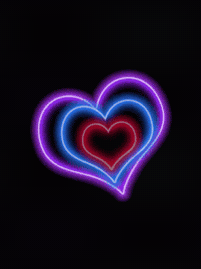A Rainbow Colored Heart Is Surrounded By Other Rainbow Colored Hearts GIF