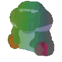 A Rainbow Colored Object Is Floating In The Air . Sticker
