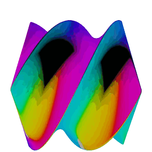 A Rainbow Colored Object With A Black Hole In The Middle On A White Background Sticker