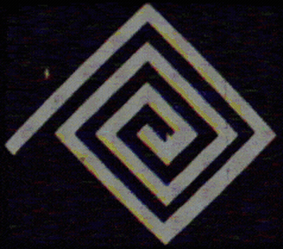 A Rainbow Colored Optical Illusion Of A Diamond On A Black Background . GIF