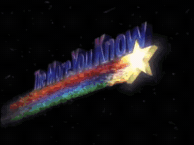 A Rainbow Colored Shooting Star With The Words " Do You Know " In The Background GIF