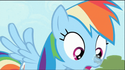 A Rainbow Dash From My Little Pony Is Looking At Something GIF