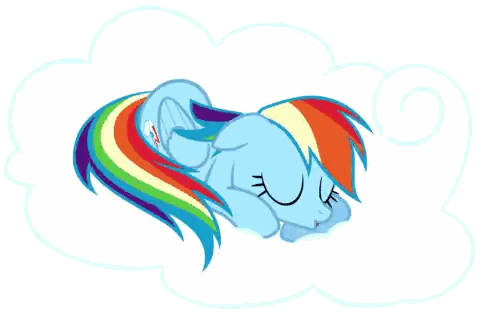 A Rainbow Dash Sleeping In A Cloud With A Rainbow Mane Sticker
