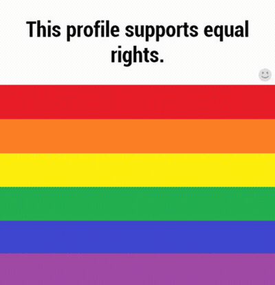 A Rainbow Flag With The Words `` This Profile Supports Equal Rights '' GIF