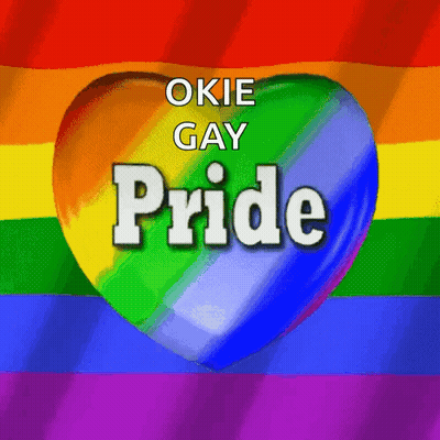 A Rainbow Heart That Says Okie Gay Pride On It GIF