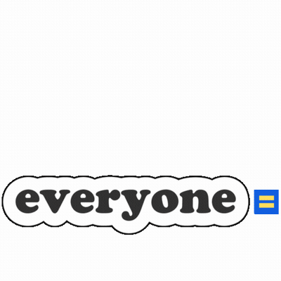A Rainbow With The Words " Everyone " Below It GIF