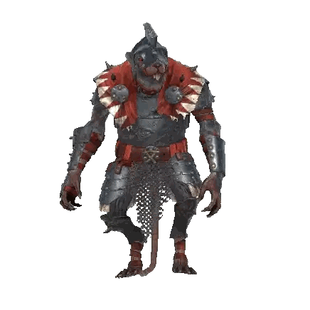 A Rat In Armor With A Red And White Scarf Around It 'S Neck Sticker