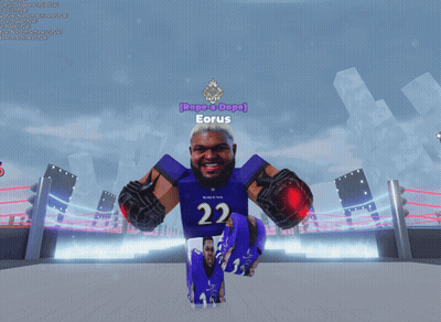 A Ravens Player Named Eorus Is Standing In A Boxing Ring GIF
