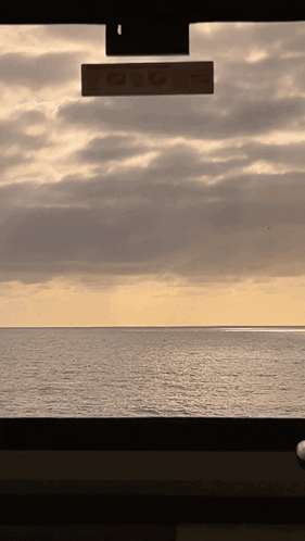 A Rear View Mirror Shows A View Of The Ocean GIF
