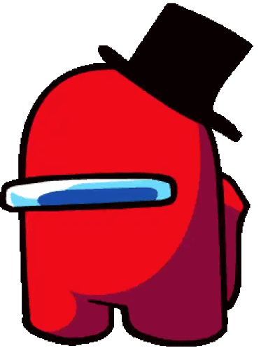 A Red Among Us Character Is Wearing A Top Hat . Sticker