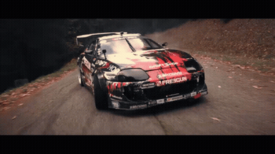 A Red And Black Car With Drift Shop Written On It GIF