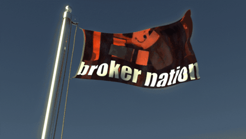 Red And Black Broker Nation Flag GIF