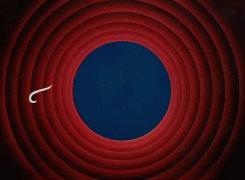 A Red And Blue Background With The Words That 'S All Folks On It GIF