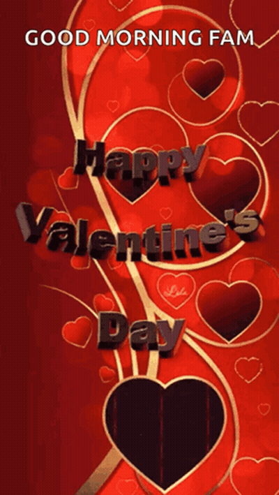 A Red And Gold Valentine 'S Day Greeting Card GIF
