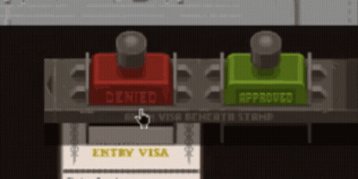 A Red And Green Button That Says Approved On It GIF