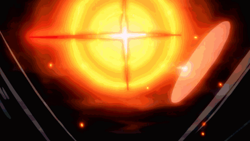 A Red And Orange Circle With A White Cross In The Middle GIF