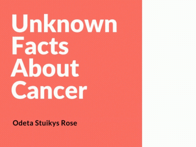 A Red And White Advertisement For Unknown Facts About Cancer GIF