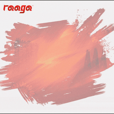A Red And White Background With The Word Raaga On It GIF