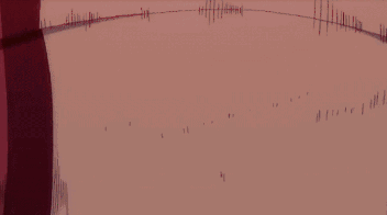 A Red And White Dragon Is Flying Through The Air In A Dark Room . GIF