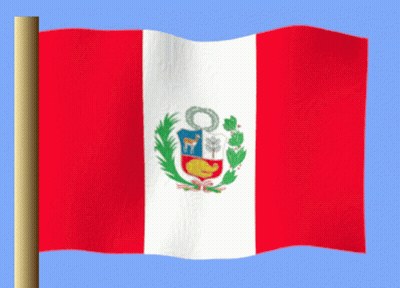 a red and white flag with a shield on it