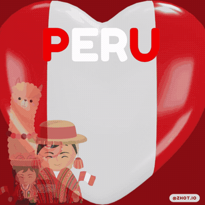 A Red And White Heart With The Word Peru On It GIF
