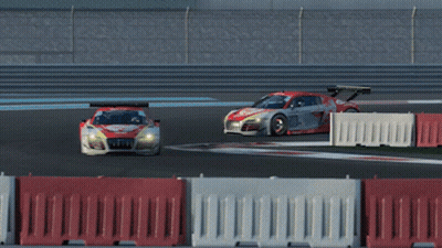A Red And White Race Car With The Number 7 On It GIF