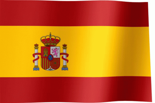 A Red And Yellow Flag With A Coat Of Arms And A Crown GIF
