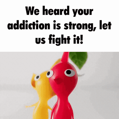 A Red And Yellow Toy With The Words We Heard Your Addiction Is Strong Let Us Fight It On The Bottom GIF