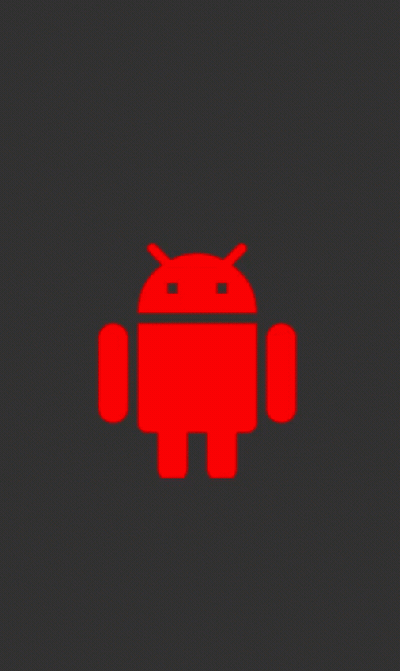 A Red Android Logo On A Dark Background GIF