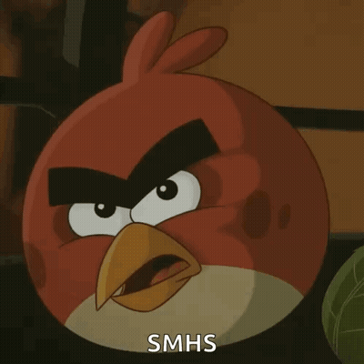 A Red Angry Bird From The Angry Birds Series GIF
