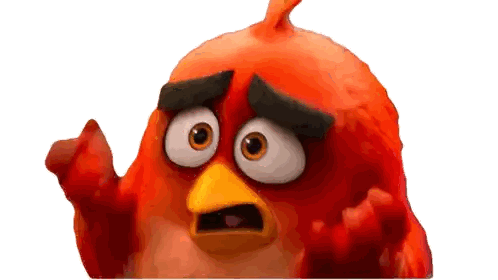 A Red Angry Bird With A Surprised Expression On Its Face Sticker
