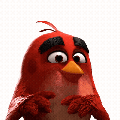 A Red Angry Bird With A Yellow Beak GIF