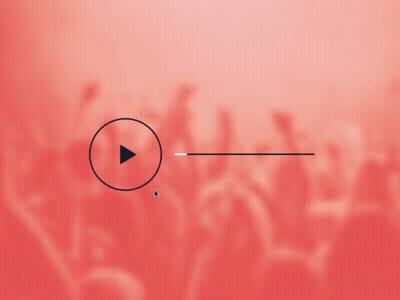 A Red Background With A Circle With A Play Button In The Middle GIF