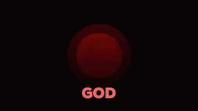 A Red Background With The Word God In Red GIF