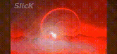 A Red Background With The Word Slick At The Bottom GIF
