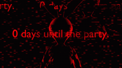 A Red Background With The Words 0 Days Until The Party Written In Red GIF