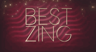 A Red Background With The Words Best Zing Written In Gold GIF