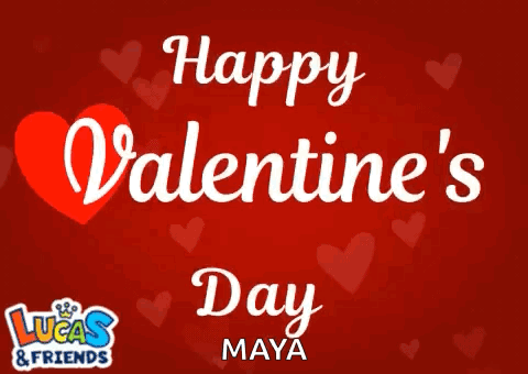 Happy Valentine's Day Text On Red Background GIF