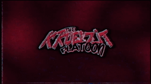 A Red Background With The Words The Krueger Platoon GIF