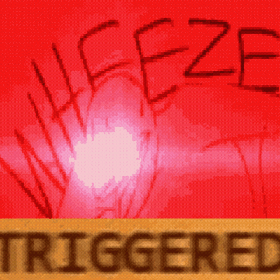 A Red Background With The Words Weeze Triggered Written On It GIF